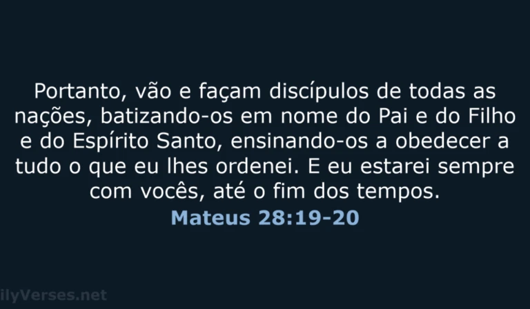 Quais lições podemos aprender com Mateus 28:19–20?